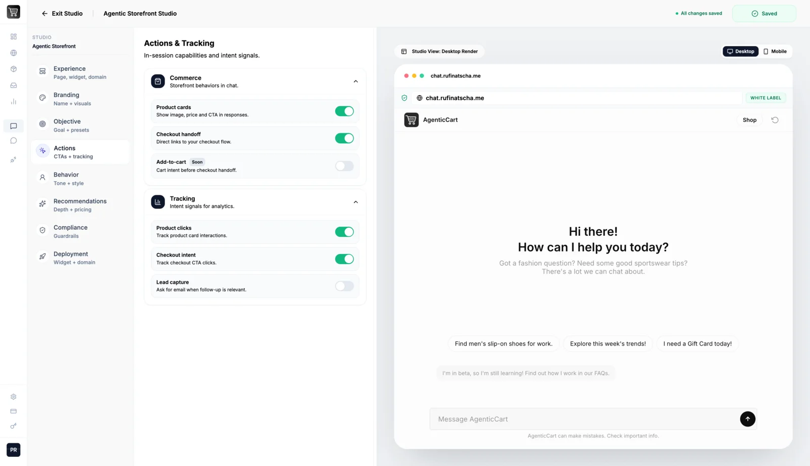 AgenticCart Branding Studio